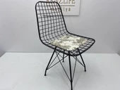 Knsz kafes tel sandalyesi 1 li mazlum syhçiçek gri kumaş ofis cafe bahçe mutfak thumbnail 2