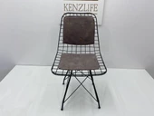 Knsz kafes tel sandalyesi 1 li mazlum syhgri işlemeli kumaş sırtminderli ofis cafe bahçe mutfak thumbnail 1