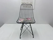 Knsz kafes tel sandalyesi 1 li mazlum syhyaprak gri kumaş ofis cafe bahçe mutfak thumbnail 1