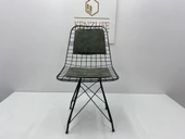 Knsz kafes tel sandalyesi 1 li mazlum syhhaki siyah kumaş sırtminderli ofis cafe bahçe mutfak thumbnail 1