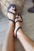 004 2017 Topukla Kadın Hakiki Deri  Bodrum Sandalet - 10