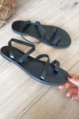 004 2017 Topukla Kadın Hakiki Deri  Bodrum Sandalet - 8
