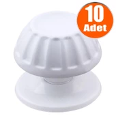 Papatya Kapı Tokmağı Kapı Topuzu Babası Kolu Beyaz Metal Tokmak (10 ADET) thumbnail 1