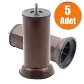 Mobilya Kanepe Baza Yatak Koltuk Destek Yükseltme Ayağı M8 Kahve Metal Ayakları 12 Cm 5 Adet - 1