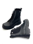 Goldstep 1236 Kadın Kalın Taban Lastikli Siyah Postal Bot - 4