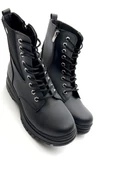 Goldstep 1236 Kadın Kalın Taban Lastikli Siyah Postal Bot - 5