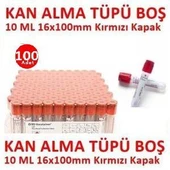 100 Adet Kan Alma Tüpü, Kırmızı Kapak, Serum Tüpü 10ml 16x100mm, Bd Vacutainer - 1