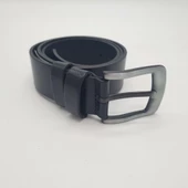 Beyaz Tokalı Sade Kaliteli Deri Siyah Renk Spor Kot Kemeri - 3