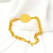 Kalın Doç Altın Zincirli Çeyrekli Bileklik thumbnail 3