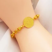Kalın Doç Altın Zincirli Çeyrekli Bileklik thumbnail 2