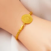 Maraş Pul Zincirli Çeyrek Altınlı Bileklik thumbnail 2