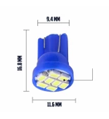 2 ADET BUZ MAVİ RENK MiNi DİPSİZ T10 LED PARK AMPULÜ 8 LEDLİ - 3