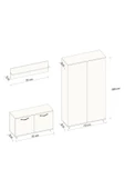 Aeka Ae-3041 Eras Lüx Vestiyer Askılık Ayakkabılık Portmanto Takımı - 3