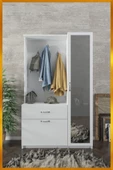 AEKA Ae-3042 Reina Aynalı Delüx Vestiyer Ayakkabılık Portmanto Takımı Beyaz - 1