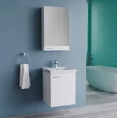 Eva 50 Cm Beyaz  Alt&Üst Hılton Dolap - 1