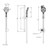 Kale Zero Sürgülü El Duş Seti Siyah 3F Kare - 2