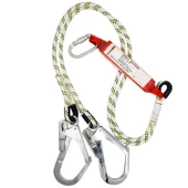 Safeset Çift Kancalı Şok Tutucu Takımı Lanyardlı 2 Metre Emici Halat Emniyet Kemeri - 2