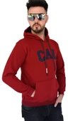 Erkek Bordo Kapüşonlu Sweatshirt Cal BGL-ST02361 thumbnail 3