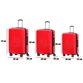 Biggdesign Cats Kırmızı 3'Lü Valiz Seti - 7