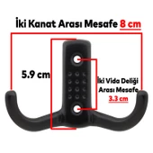 Askı Noktalı Elbise Vestiyer Duvar Askısı Dolap Elbise Askılığı Mat Siyah Metal Askı (100 ADET) thumbnail 3