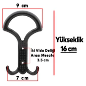 Noktalı Portmanto Vestiyer Duvar Askısı Metal Dolap Elbise Askılığı Siyah (5 ADET) - 4