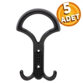 Noktalı Portmanto Vestiyer Duvar Askısı Metal Dolap Elbise Askılığı Siyah (5 ADET) - 1