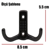 Askı Noktalı Elbise Vestiyer Duvar Askısı Dolap Elbise Askılığı Siyah Metal Askı (10 ADET) - 3