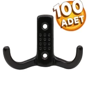 Noktalı Vestiyer Duvar Askısı Dolap Elbise Askılığı Siyah Metal Askı (100 ADET) - 1