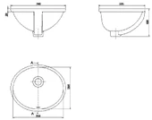 Turkuaz Cerastyle Tezgah Altı Hilton Yapıştırma Lavabo 35x30 cm thumbnail 3