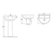 Turkuaz Yumurcak Banyo Lavabo Yarım Ayak 35x45 cm - 3