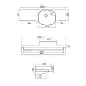 Turkuaz Cerastyle Harmony Etajerli Lavabo 100x37,5 cm (Sağdan Hazneli) - 4
