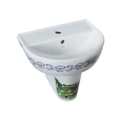 Turkuaz Yumurcak Banyo Lavabo Yarım Ayak 35x45 cm - 1