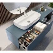 Turkuaz Cerastyle Aqua Tezgah Üstü Çanak Lavabo 75x42 cm thumbnail 3