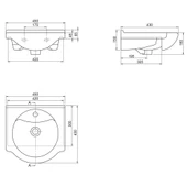 Turkuaz Cerastyle Nil Etajerli Banyo Lavabo 45x43 cm thumbnail 2