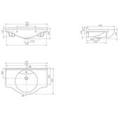 Turkuaz Cerastyle Nil Etajerli Banyo Lavabo 75*50 cm thumbnail 4