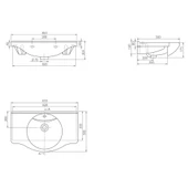 Turkuaz Cerastyle Nil Etajerli Banyo Lavabo 85*50 cm thumbnail 4