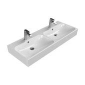 Turkuaz Cerastyle Pinto Etajer Uyumlu Banyo Çift Lavabo 120*47 cm - 1