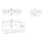 Turkuaz Cerastyle Plus Etajer Uyumlu Banyo Lavabo 90 51 cm - 3