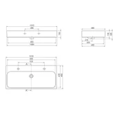 Turkuaz Cerastyle Pinto Etajer Uyumlu Banyo Lavabo 100*47 cm - 4