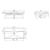 Turkuaz Cerastyle Elite Etajer Uyumlu Damlalıklı Lavabo 90*45 cm - 4