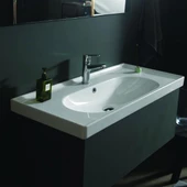 Turkuaz Ceratyle Arya Etajer Uyumlu Damlalıklı Lavabo 120*45 cm thumbnail 3