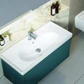 Turkuaz Ceratyle Arya Etajer Uyumlu Damlalıklı Lavabo 120*45 cm thumbnail 2