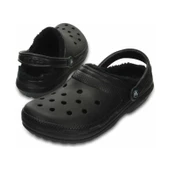 Crocs Classic Lined Clog Unisex Siyah İçi Yünlü Günlük Terlik 203591-060 - 2
