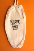 Çift Lastikli  Naturel Keten Plastic Bags Baskılı Poşetlik - 1
