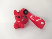 Sevimli Bulldog Köpek Kırmızı Silikon Anahtarlık Çanta Süsü Oyuncak Araba Süsü - 3