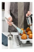 Bakglad Silikon Spatula + Yumurta Hamur Pasta Fırçası Bej Mavi 26 Cm - 2