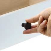 Çayıralan Düğme Çekmece Dolap Kapak Kulpu Kulbu Mat Siyah Plastik Kulp - 2