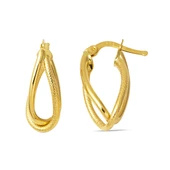 2,5 cm Çaplı 14 Ayar Asimetrik Altın Küpe thumbnail 1