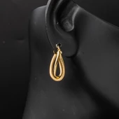 2,5 cm Çaplı 14 Ayar Asimetrik Altın Küpe thumbnail 2