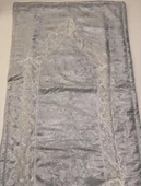 Tuğra Fransız Dantelli Kadife Seccade Namazlık 65 x 120 Gri - 3